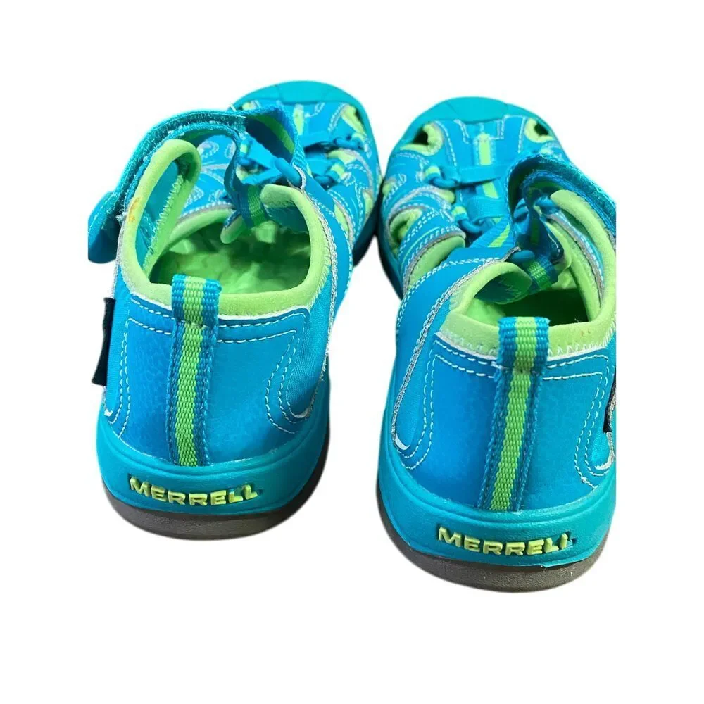 Merrell Water‎ Sport Sandal Outdoor Hiking Beach Aqua Shoes Turquoise Lime Sz 5M
